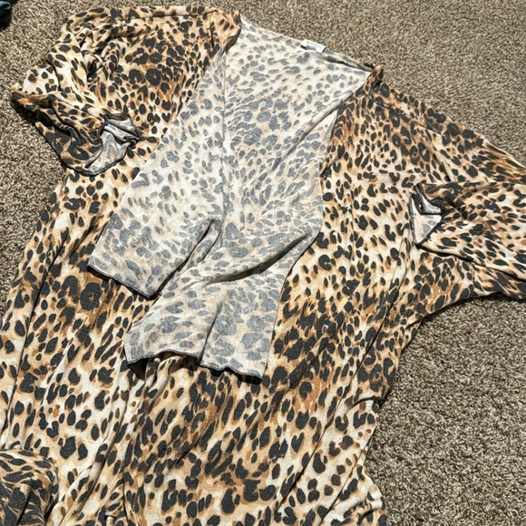 LuLaRoe Tops - LuLaRoe animal print duster (long open fly-away front cardigan) size L
